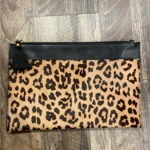 J. Crew leopard print clutch
